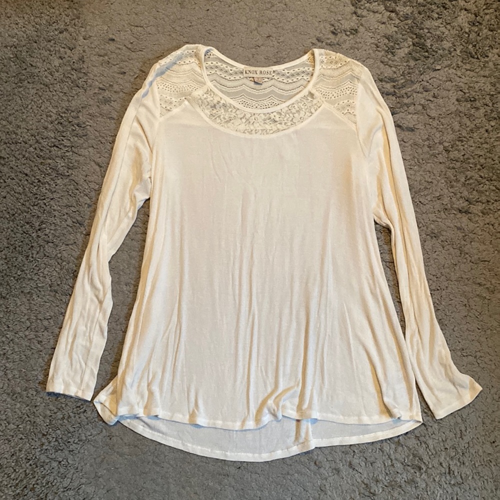 Knox Rose Long Sleeve Top With Lace